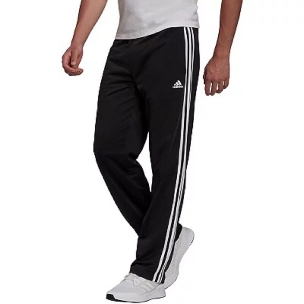 Adidas Black Essentials Track Pants with Signature Stripes